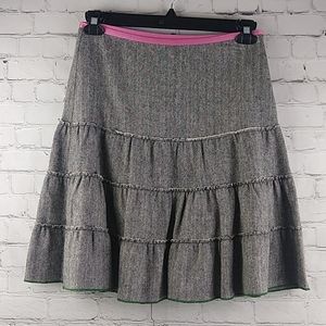 American Eagle Tiered Skirt Wool Blend Herringbone